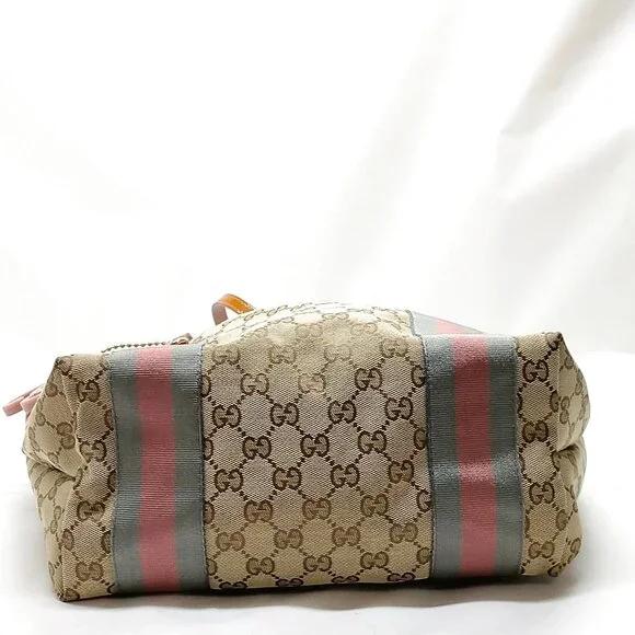 Authentic Gucci Brown Canvas Tote Bag mn390-112725